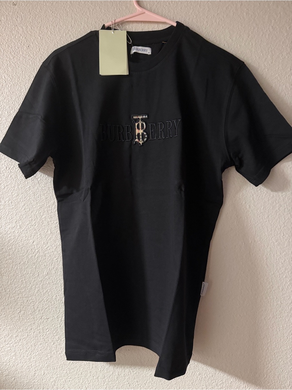 Burberry Black Short-Sleeve Logo Tee with Monogram Detail